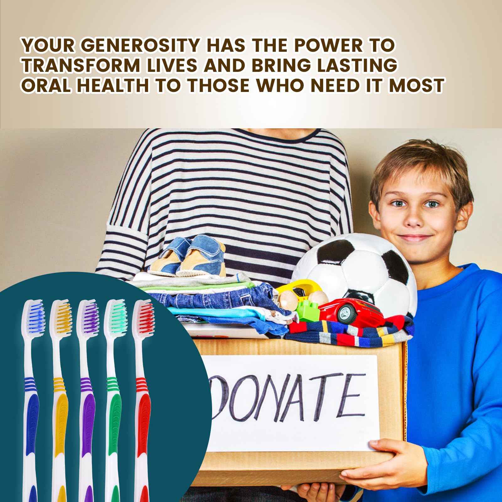 Navona 100 PCS Premium Individually Wrapped Bulk Toothbrush Pack, Disposable Toothbrushes, Kids Toothbrush, Medium Soft Bristle Toothbrushes, Ergonomics Handle, Perfect for Travel Hotel Donation