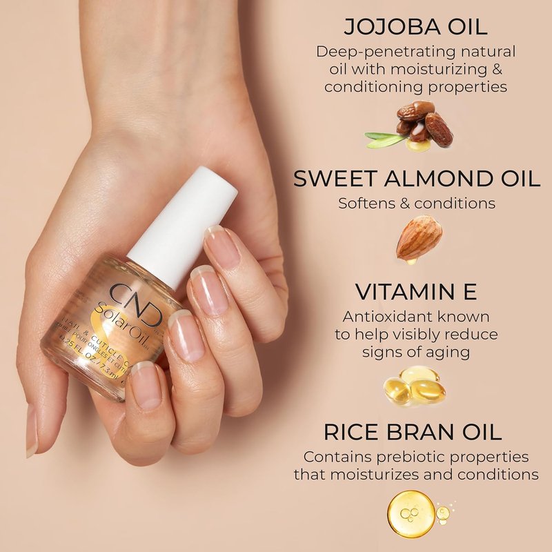 CND Cuticle Care Set - SolarOil & Cuticle Eraser | Natural Blend Oils, Moisturizes & Exfoliates, 0.5 fl oz