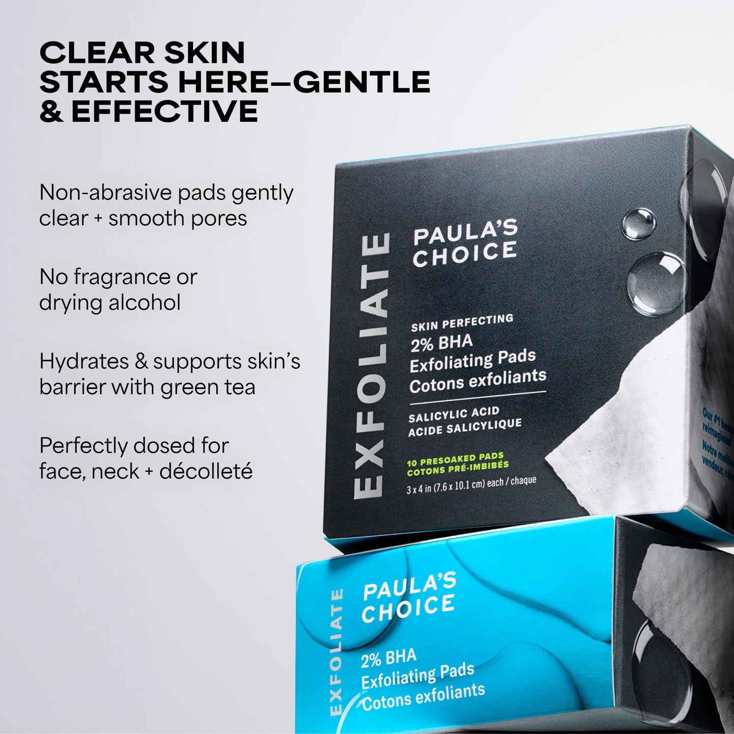 Paula's Choice SKIN PERFECTING 2% BHA Salicylic Acid Exfoliating Pads,10 Ct