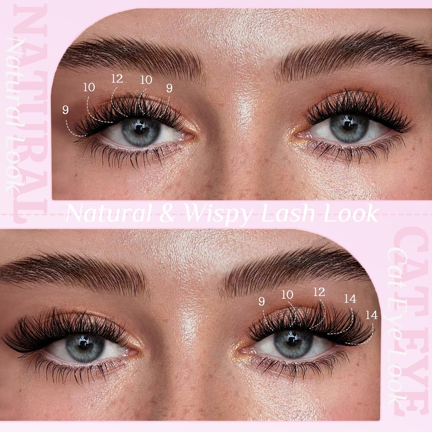 SLSXNL Natural Wispy Lash Clusters 9-14MM D Curl Cluster Eyelash Extensions Soft Eyelash Clusters,9mm 10mm 12mm 14mm False Eyelashes 120pcs Lash Clusters