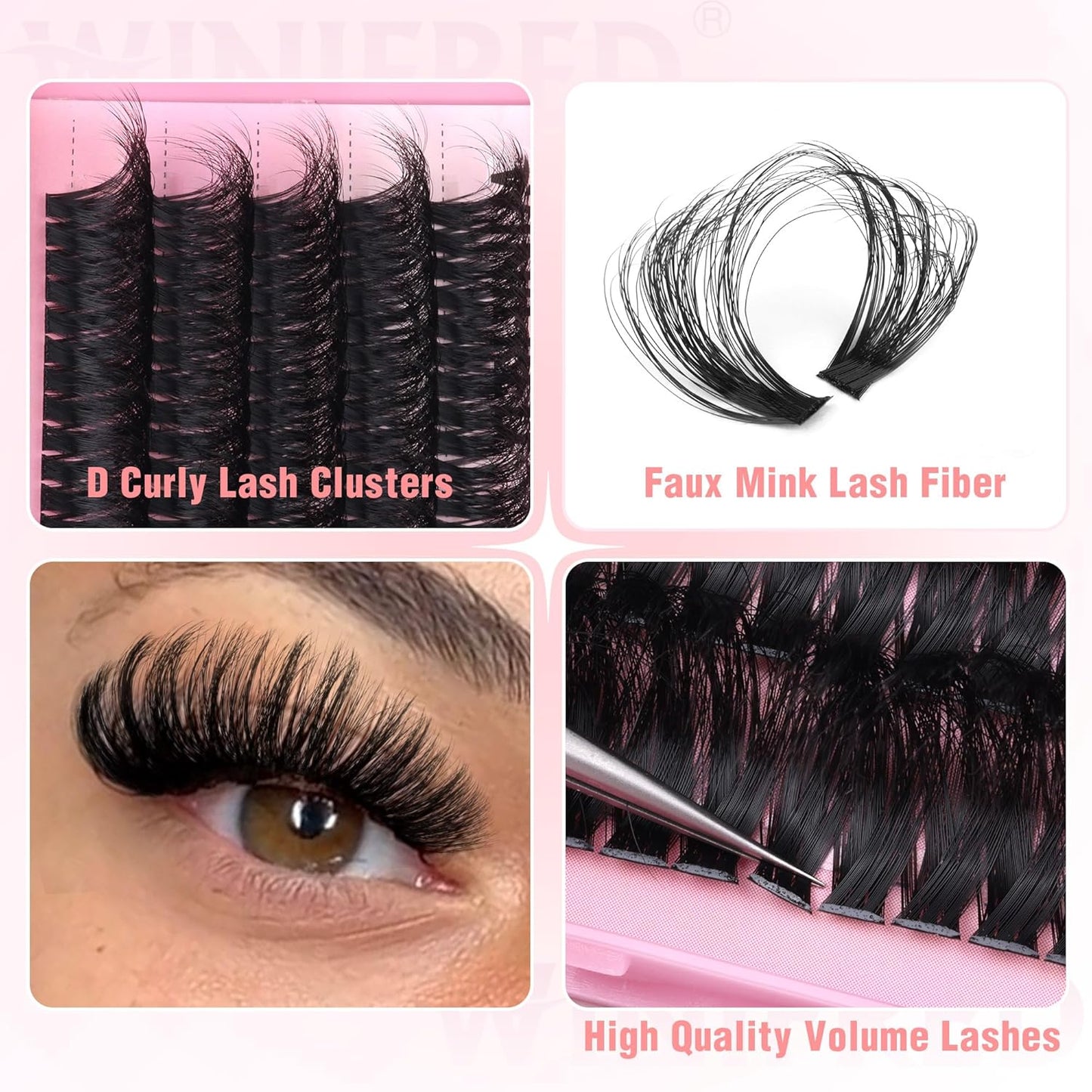 Winifred Bottom Lash Clusters Thick Volume Lower Lash Extension DIY Individual Lashes Bottom Clusters Lashes for Cluster Eyelash Extensions (168pcs)