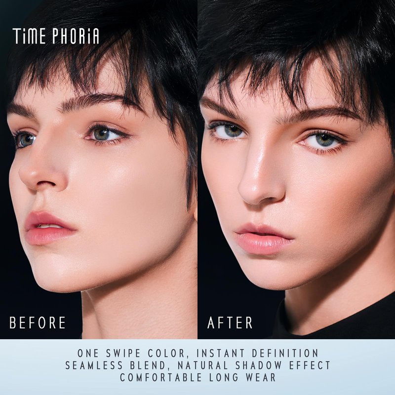 TIMEPHORIA ECLIPSE SPARK 2 in 1 Face Contour Sticks, Blendable, Non-greasy, Long-lasting Cream Face Contouring Pen, Lightweight Finish Makeup, Buildable Coverage, Easy Application (01 LUNAR)