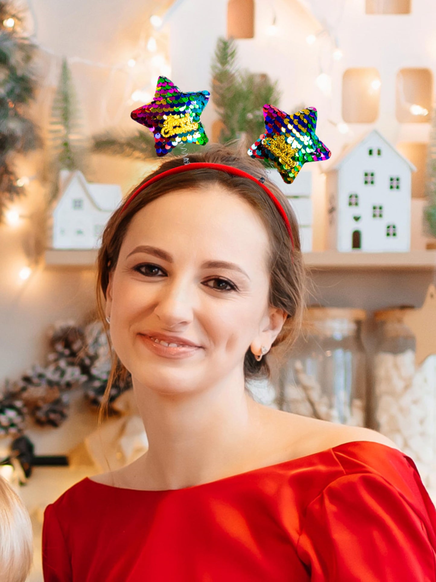 HOVACY 50 Pcs Christmas Headbands, Christmas Headband, Quality Felt Xmas Headbands for Women for Xmas Decorations