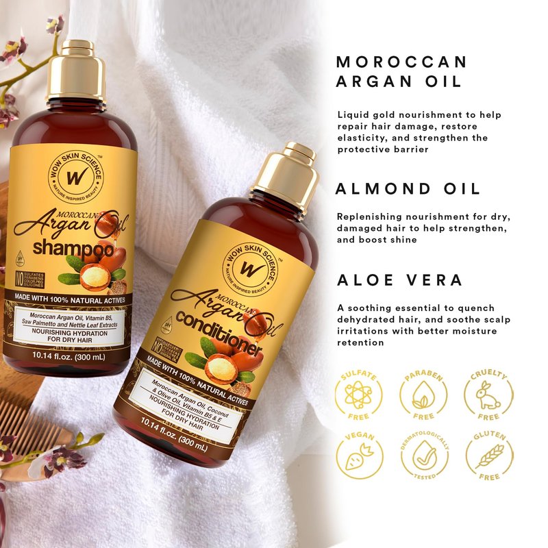 WOW Skin Science Moroccan Argan Oil Shampoo & Conditioner Duo 16.9 oz