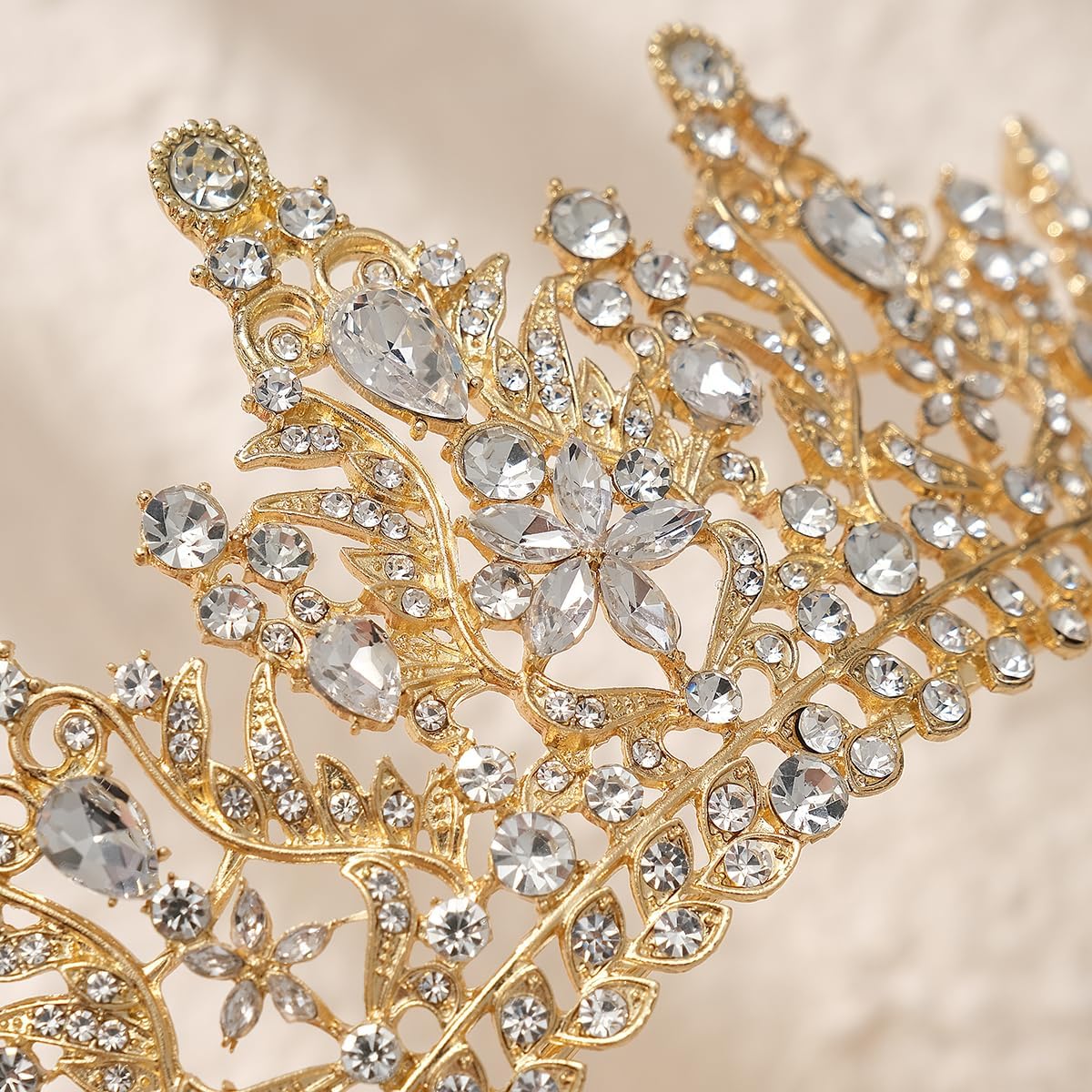 Crystal Wedding Tiara for Women - Royal Queen Crown Headband | Metal Princess Design for Bride, Birthday, Prom