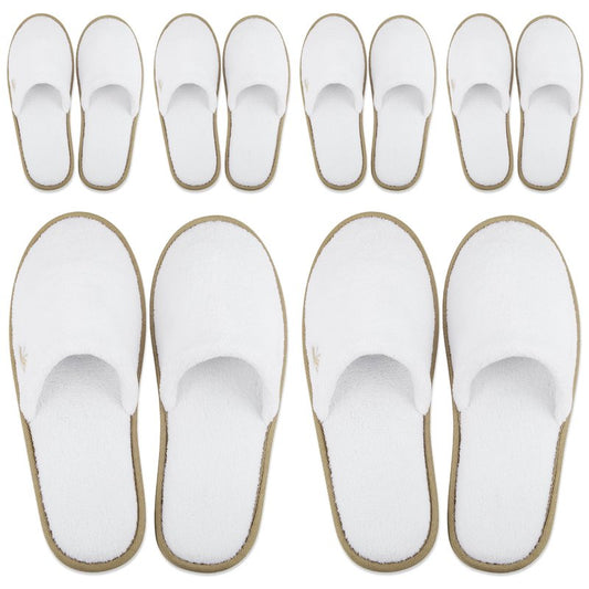 BERGMAN KELLY Extra Comfy Deluxe Padded Spa Slippers - Disposable Indoor House Slippers - Closed Toe House Shoes for Men & Women - Value Pack Hotel Indoor Shoes for Guests - Washable & Reusable