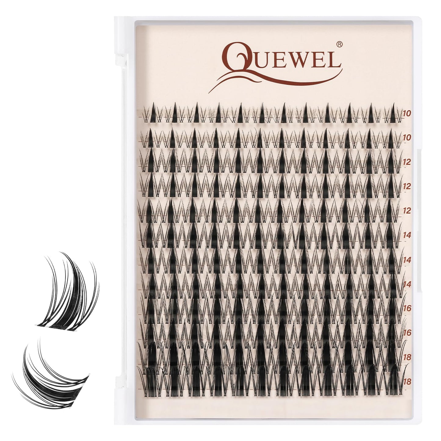 QUEWEL Lash Clusters Kit Multi-type Mixed Eyelash Clusters 176Pcs with Lash Bond and Seal, Cluster Lashes Tweezers, DIY Lash Extensions Kit can Create Kinds of Effects for personal(Style-A)