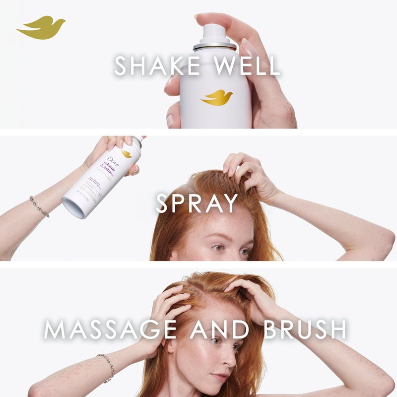 Dove Advanced Dry Shampoo Volume & Fullness Refresh & Revive Flat Hair Without Water for 2 Days of Freshness & Bounce 5 oz