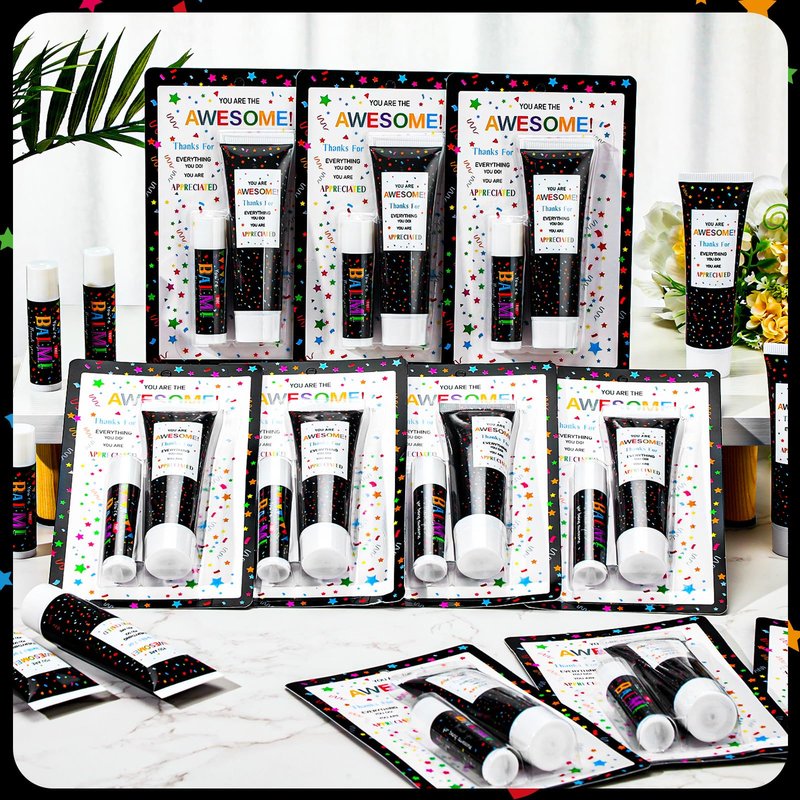 Dansib 15 Pack Employee Teacher Appreciation Gifts Bulk Lip Balm Hand Cream Teacher Employee Staff Team Thank You Gifts You're Awesome Volunteer Nurse Appreciation Party Favor for Women Men Coworker