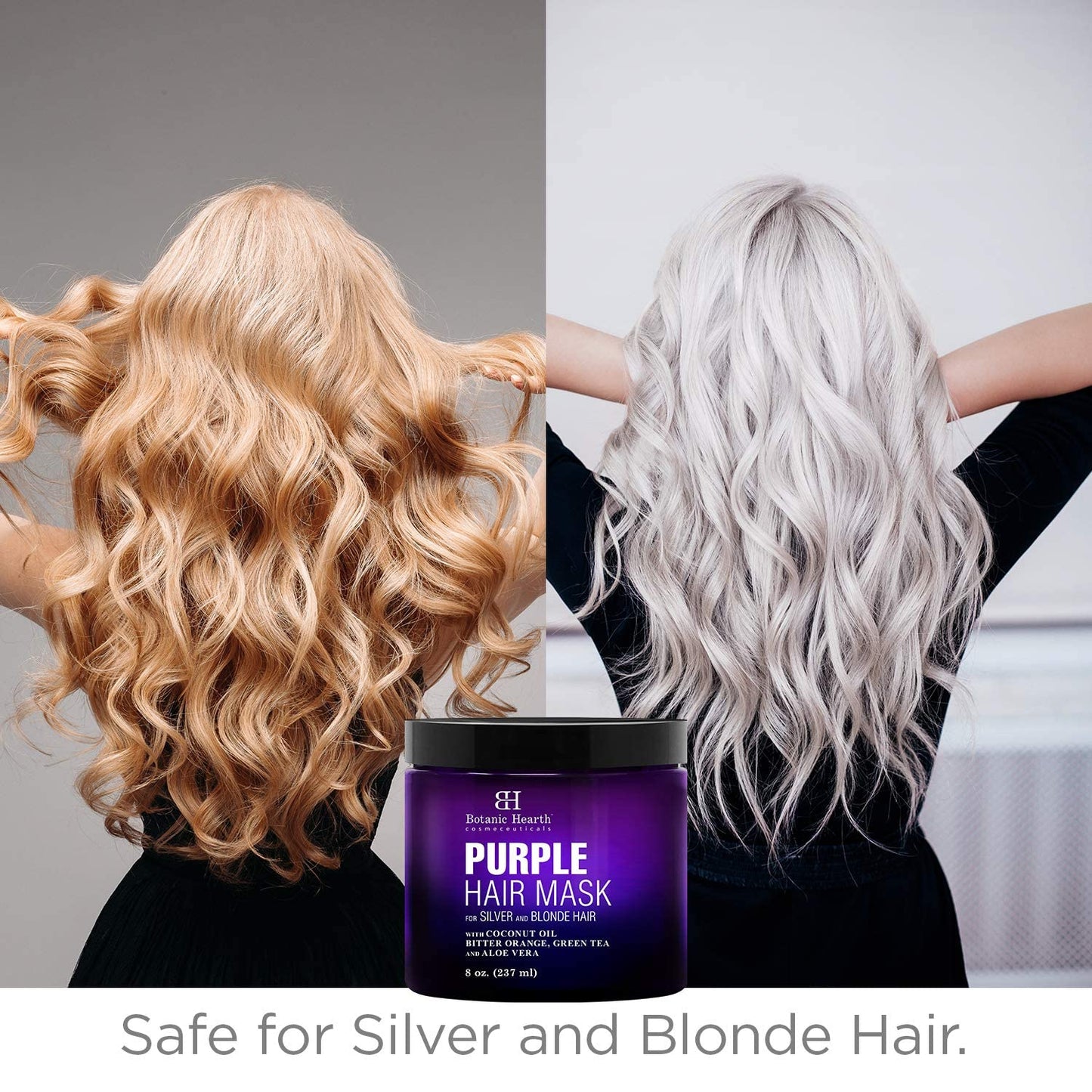 Purple Hair Mask for Blonde, Silver & Gray Hair - Sulfate & Paraben Free | 8 Fl Oz