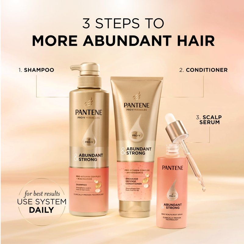 Pantene Abundant & Strong Conditioner, Strengthens Hair from Root to Tip, 8 oz
