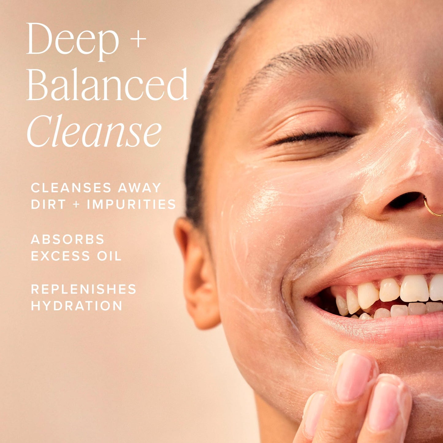 Farmacy Foaming Face Wash for Oily Skin - Whipped Greens Oil-Free Gentle Facial Cleanser + Exfoliator - Infused with Green Clay to Remove Impurities, Control Oil + Maintain Skin Hydration (150ml)