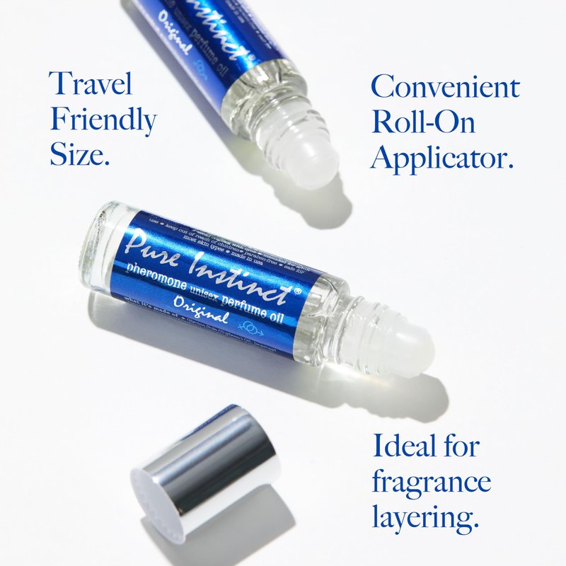 Pure Instinct Roll-On (3-Pack) - The Original Pheromone Infused Essential Oil Perfume Cologne - Unisex for Men and Women - TSA Ready
