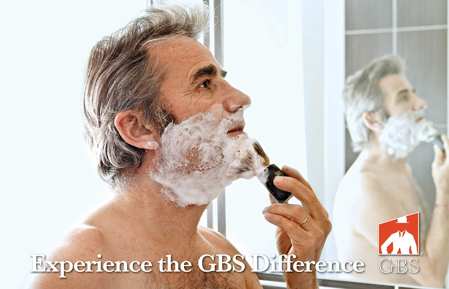 G.B.S Men's Classic Straight Edge Razor Saloon Shavette Professional Quality Black Brush And Razor Stand - Black Horn Handle Includes 10 Blades Manual Shaver Effortless Glide Pain Free