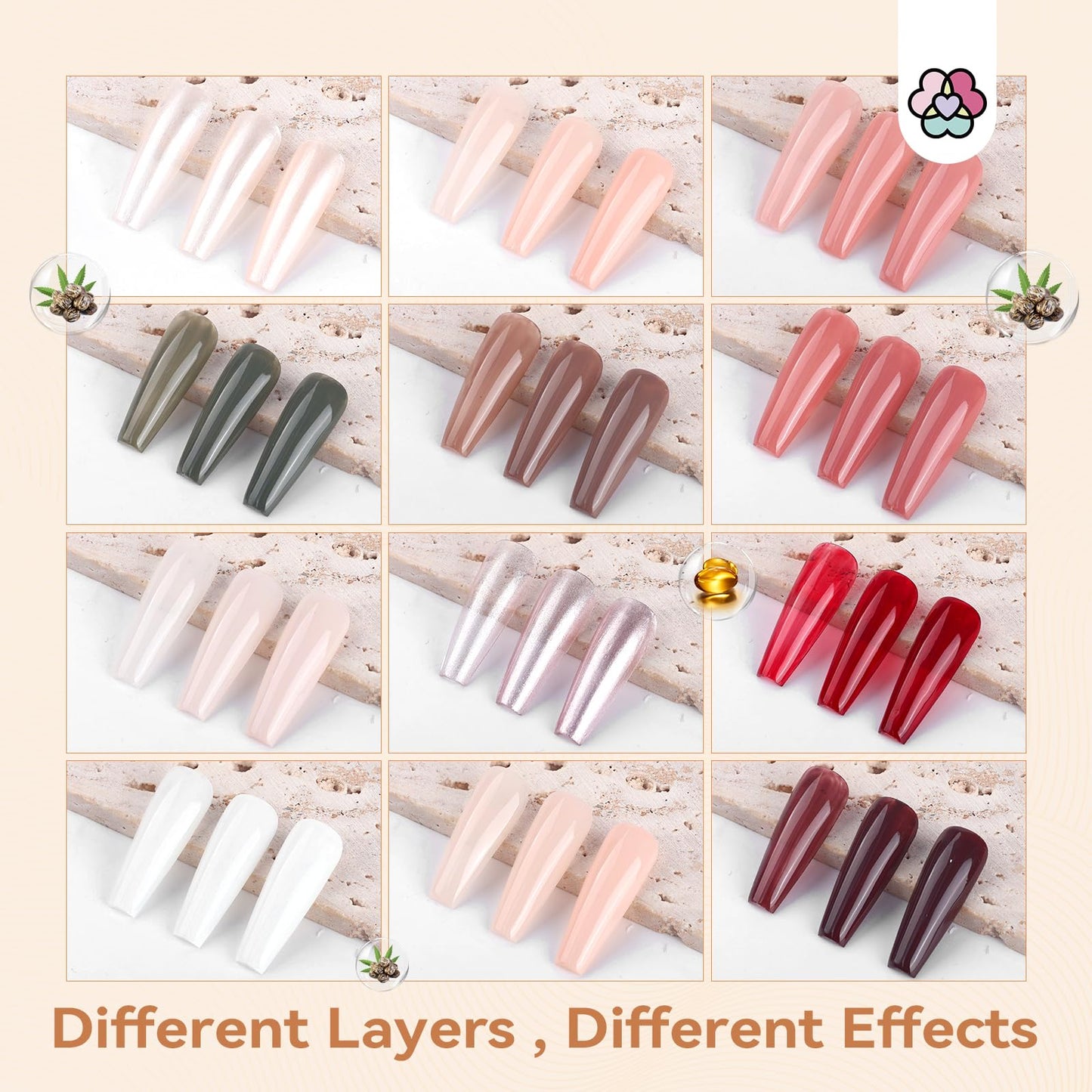SAVILAND Pink Nail Polish Set: Burgundy Dark Red White Pearl Quick Dry Nail Polish Regular Kit with Castor Oil Base and Top Coat Nail Lacquer Set DIY Art at Home Gift 12 Colors 14 Pcs