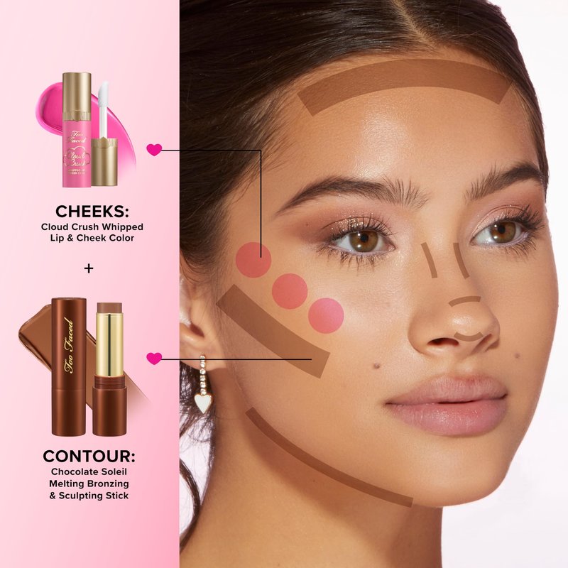 Too Faced Chocolate Soleil Melting Bronzing & Sculpting Stick | Multi-Use, Contour + Cream Bronzer Stick | Lightweight, Satin-Finish with Buildable Coverage, 0.28 Ounce, 0.28 Ounce, Chocolate Mousse