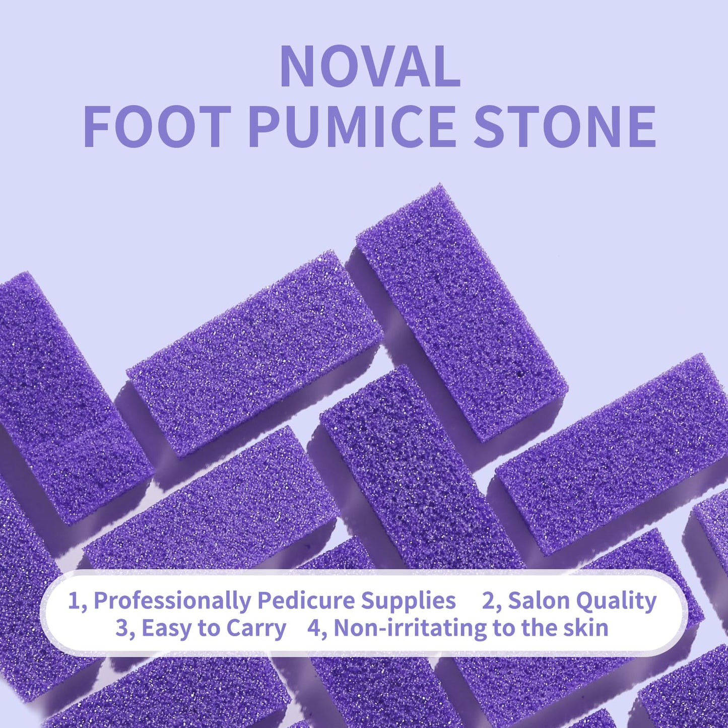 NOVAL Pumice Stone for Feet Callus Remover - 400pcs Bulk Salon Pack with Medium-Coarse Grit Classic Purple