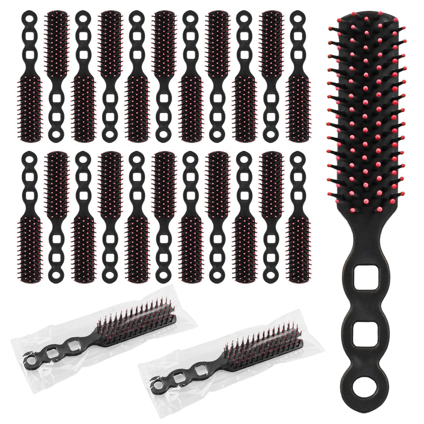 Hair Brushes Bulk - Individually Wrapped for Curly Hair | Ideal for Shelters & Hotels (100 PCS)
