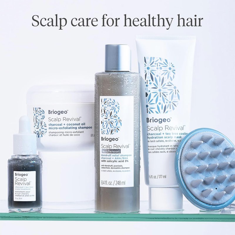 Briogeo Scalp Revival Charcoal & Tea Tree Scalp Mask - Detoxifying Hydration Treatment for Dry, Flaky Scalp | 6 oz