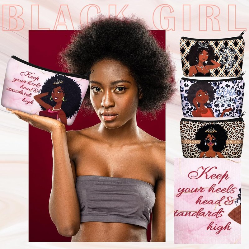 African American Makeup Bags - 24 Pcs Bible Canvas Toiletry Pouches | Inspirational Travel Organizers for Women