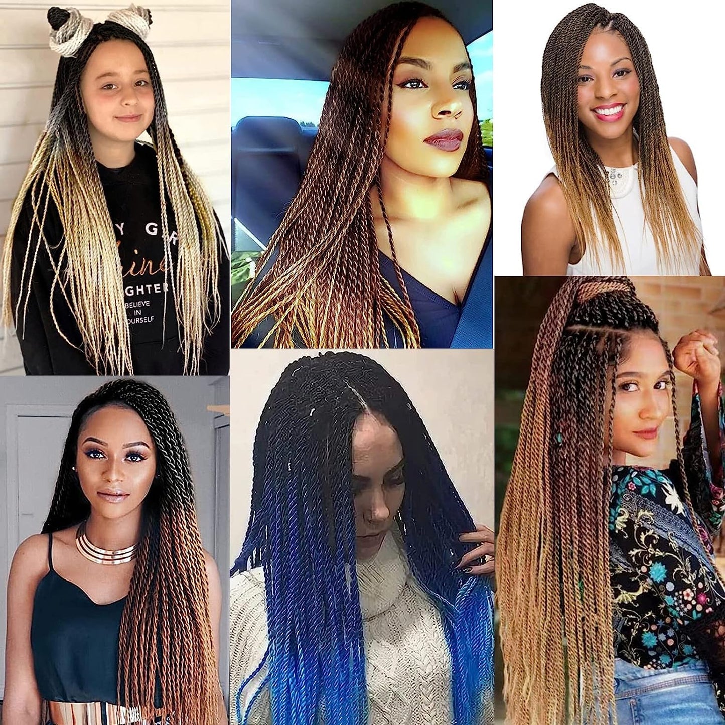 Senegalese Twist Crochet Hair 22 Inch 9 Packs Pre Looped Pretwisted Boho Goddess Twist for Black Women Natural Straight Ends Hot Water Setting Braids（1B/30/27)