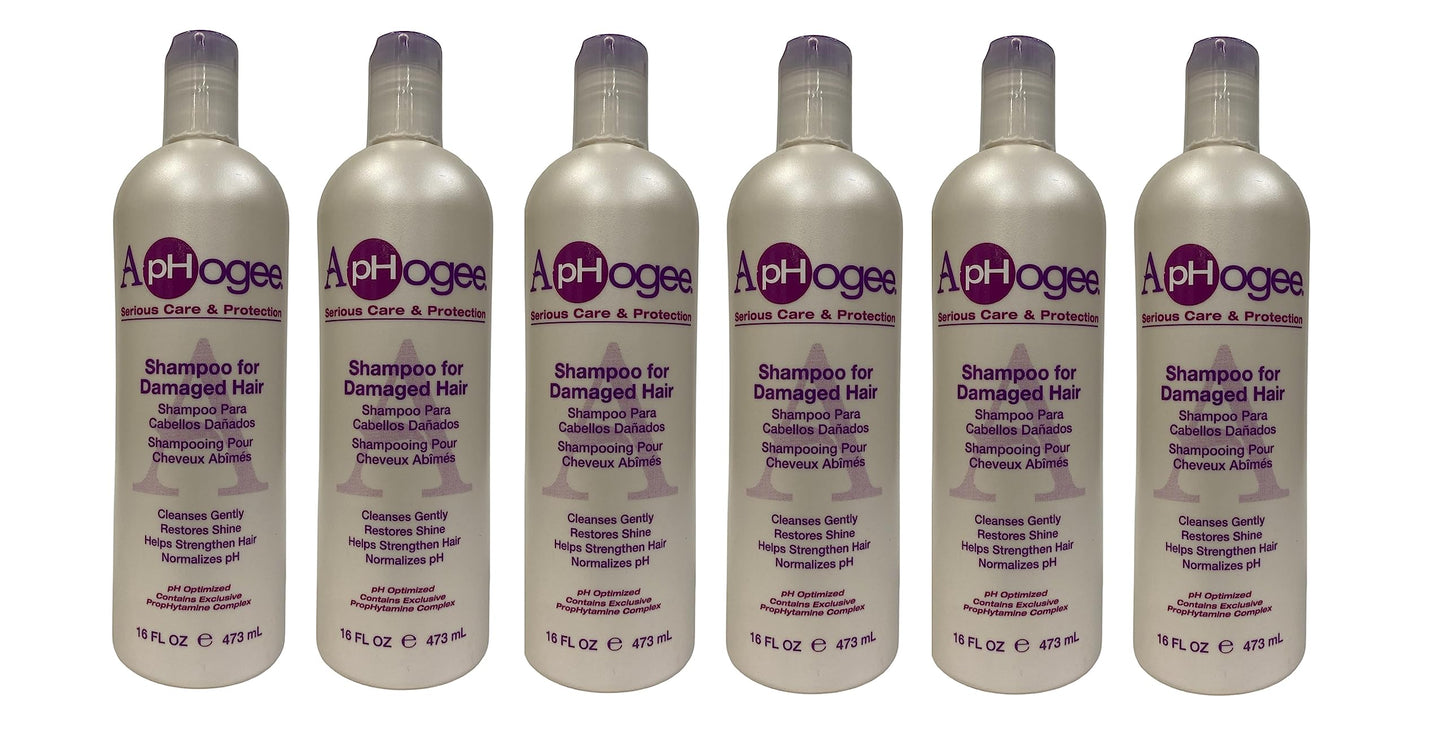 Aphogee Shampoo for Damaged Hair, 16 oz (Pack of 6)