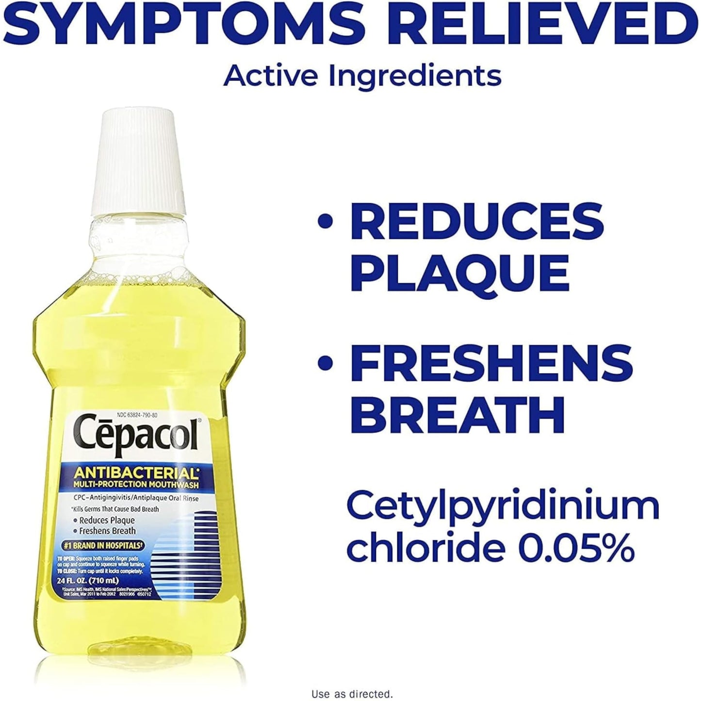 Cepacol Antibacterial Multi-Protection Mouthwash Original- 24 oz, Pack of 5