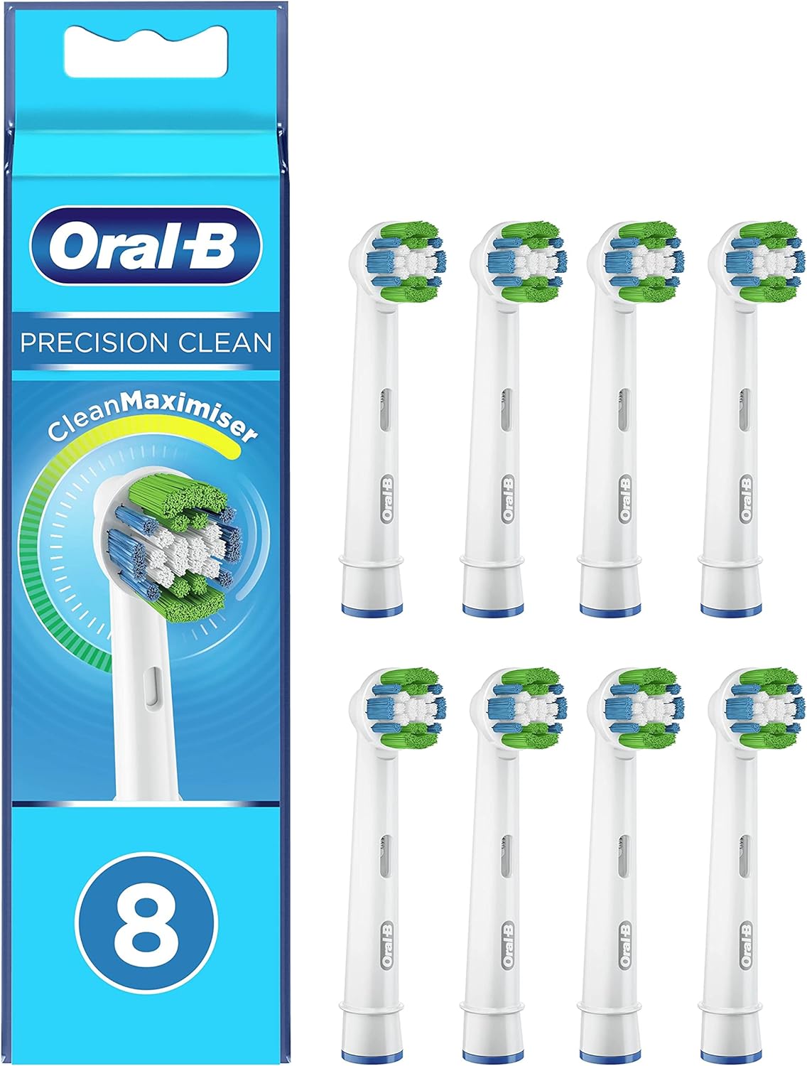Oral-B Precision Clean Brush Heads - CleanMaximiser Bristles | Pack of 8