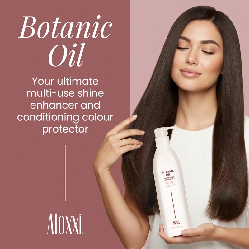 Aloxxi Botanic Oil for Hair & Skin - Essential Hair Oil for Deep Conditioning & Shine - Hair Strengthening Oil to Repair Hair - 10.1 Fl Oz