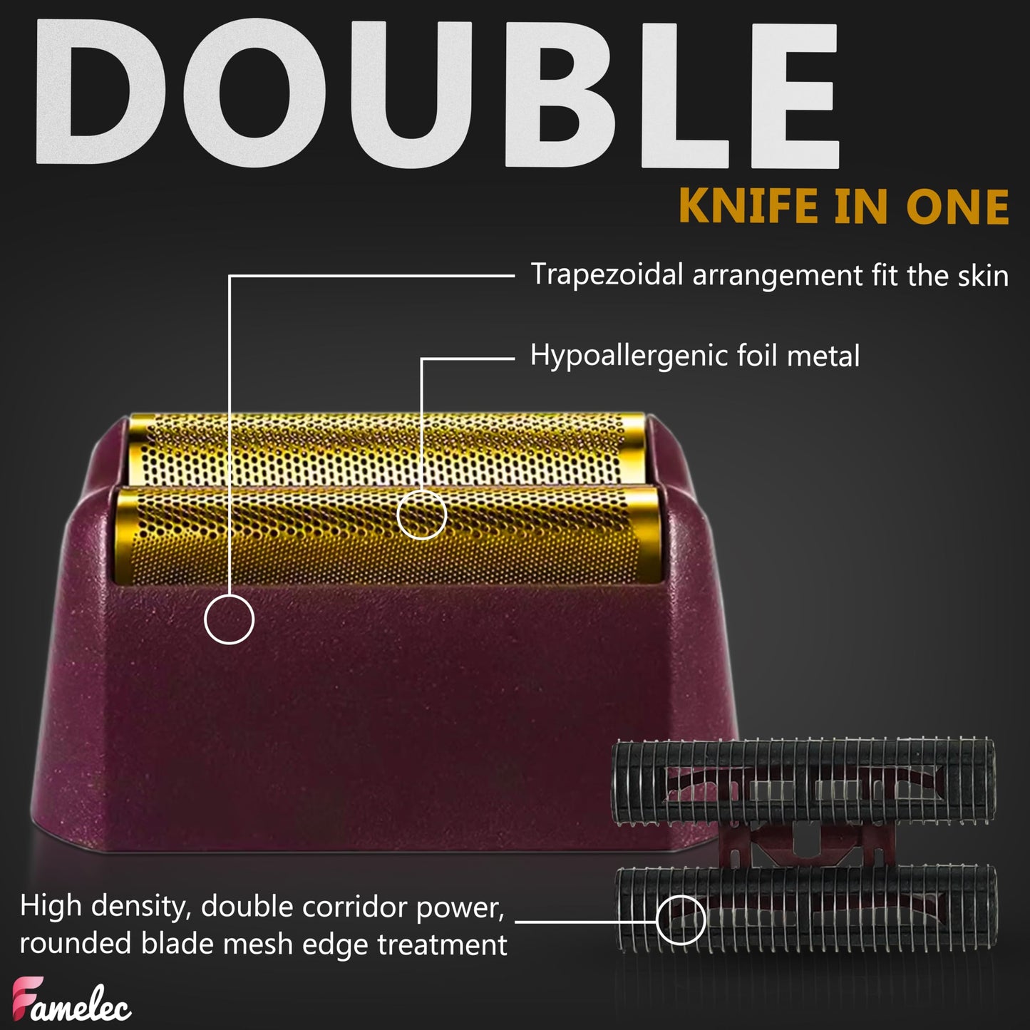 FAMELEC for Wahl Shaver Foil Replacement Professional 5 Star Series Finale Shaver, Fit for Wahl Super Close Replacement Foil 7031-100 7043-100, Razor Foil for Wahl Electric Razor (4 Pack)