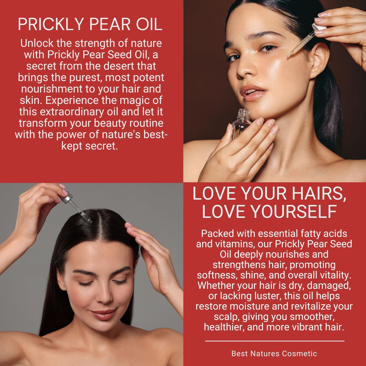 Prickly Pear Seed Oil Organic - Virgin (Cold Pressed, Unrefined) for hydrated skin, glowing mature skin. Nature’s Desert Secret for Radiant Skin and Hair 1 oz (30ml)