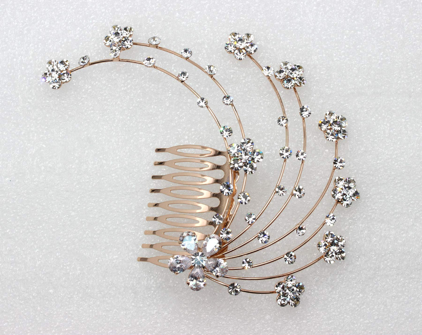 Faship Gorgeous Purple Crystal Big Floral Hair Comb