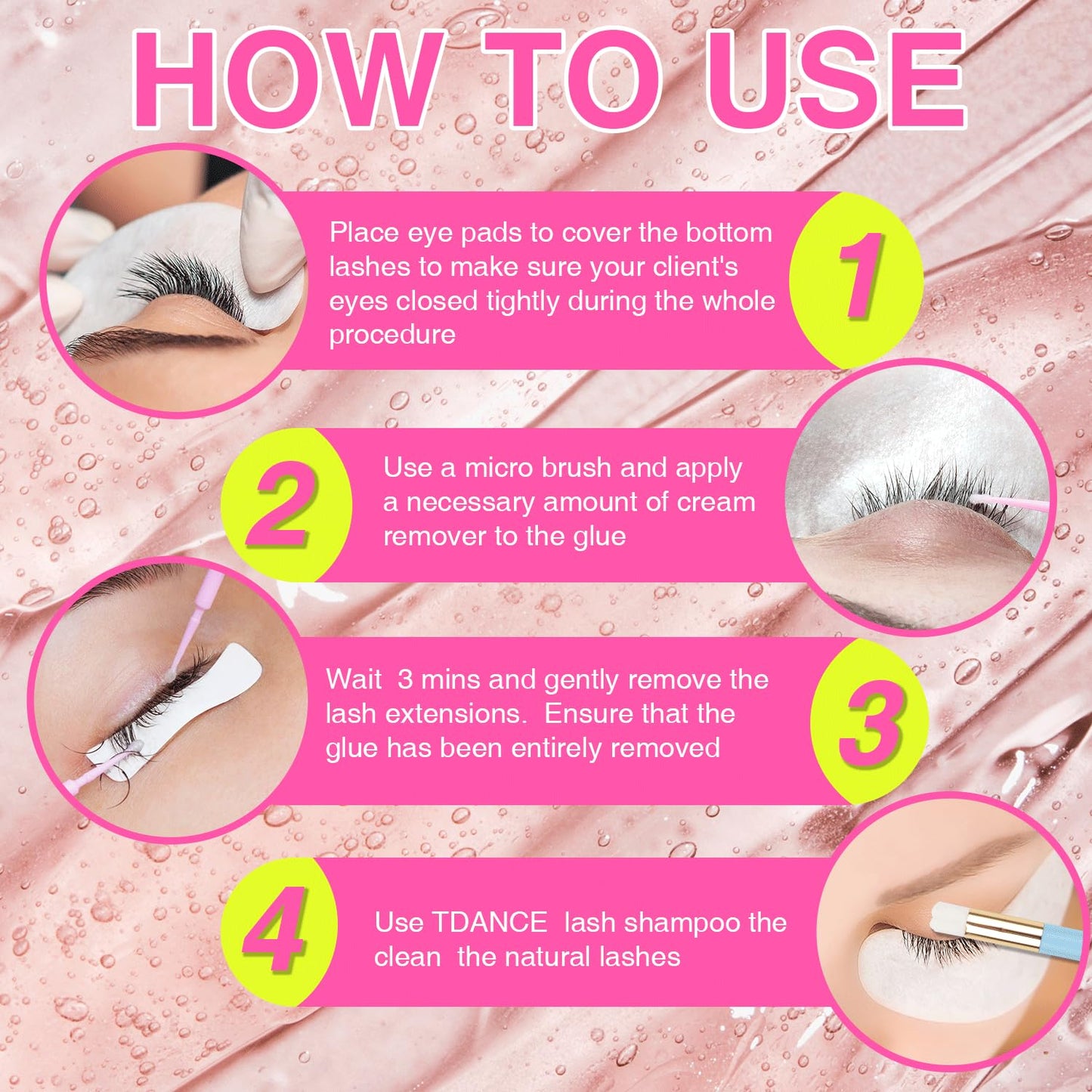 Cream Lash Remover for Eyelash Extensions - Low Irritation Formula for Sensitive Skin | 15g Professional Use