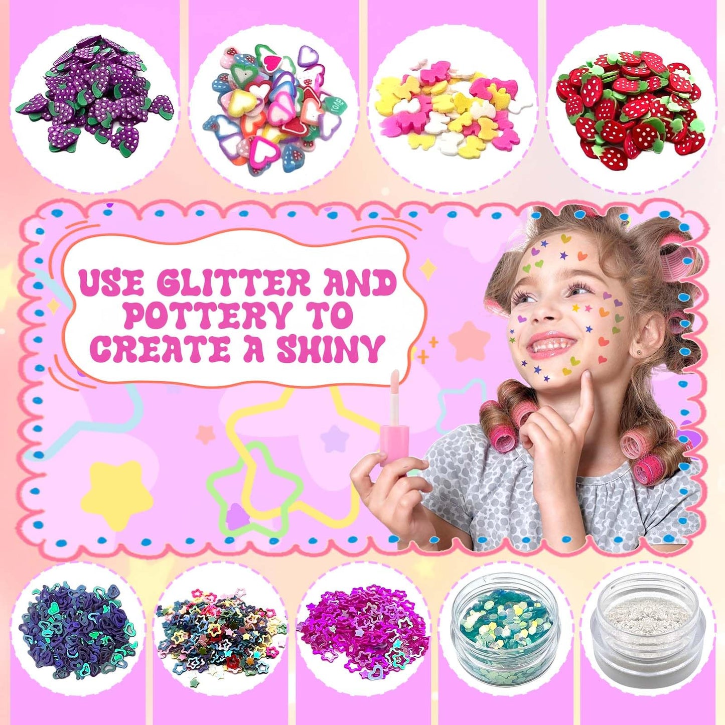 Lip Gloss Making Kit, 70PCS Diy Lip Gloss Kit, Beginner Lip Gloss Set, Make Your Own Lip Gloss Kit, Glitter Lip Gloss, Lip Gloss Kit for Girls, Lipgloss Sets for Girls Gifts