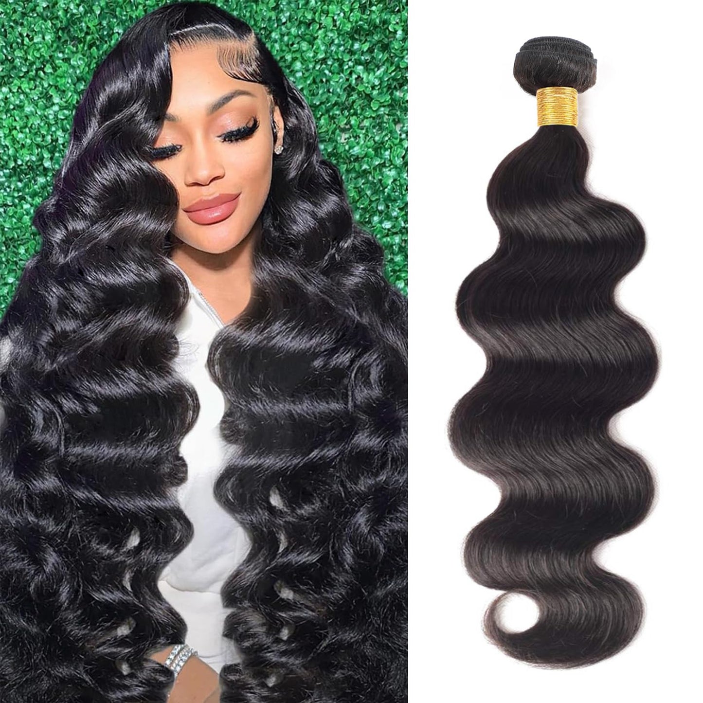 Chikamlty 12A Brazilian Human Hair Bundles Body Wave 20 inch Single Bundle Virgin Hair Bundle Body Wave Bundles Human Hair 100G Natural Black Hair Extensions