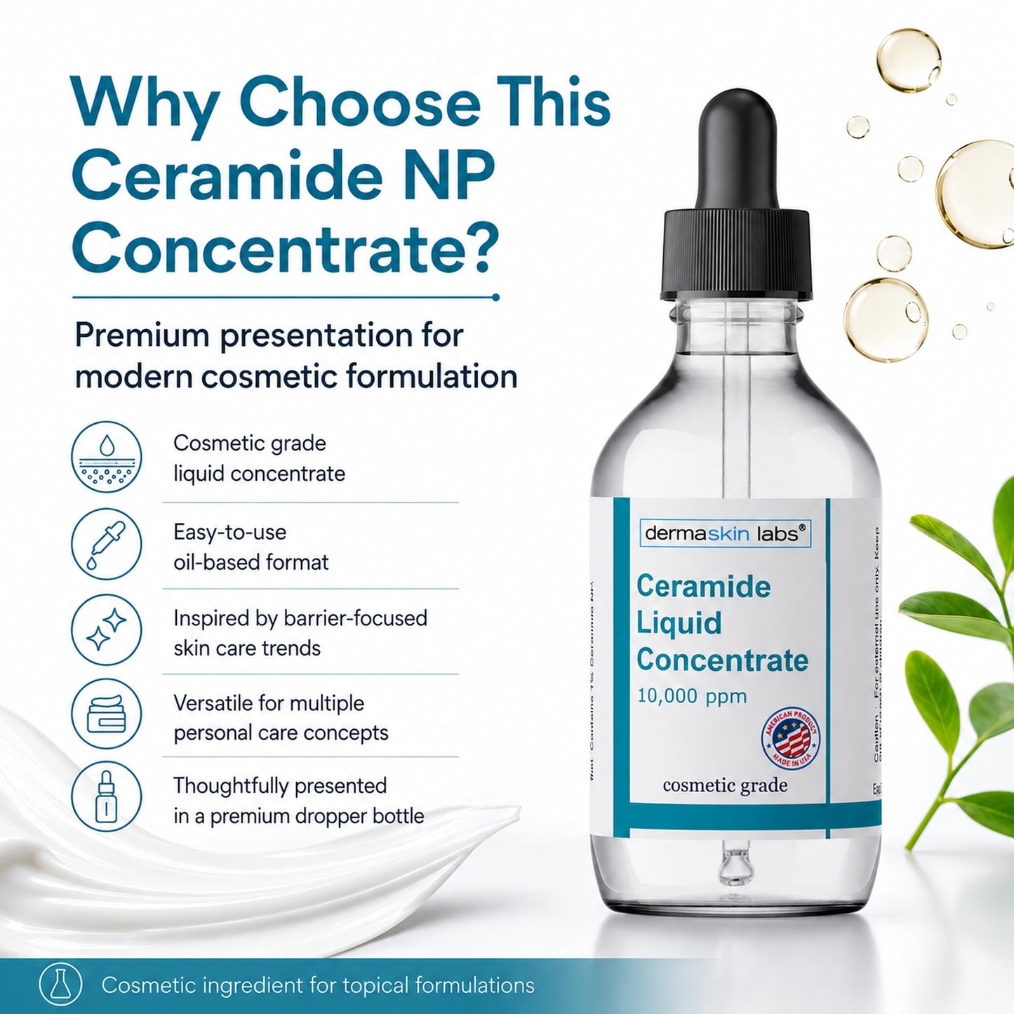 Ceramide Concentrate Liquid Ceramides Serum Complex Add to you Cosmetic Product Make your Own Skin Serum Cream Lotion Hair Mask