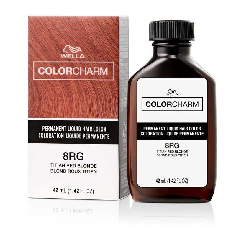 COLORCHARM Permanent Liquid Hair Color | 8RG Titan Red Blonde | Up to 100% Gray Coverage | 1.42 Fl Oz