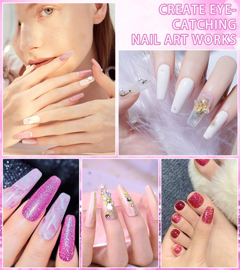 Acrylic Nail Kit with Drill and UV Light, Nail Kit for Beginner with Everything, 24 Glitter Acrylic Powder Monomer Liquid Set with Drill for for Home Nail Salon