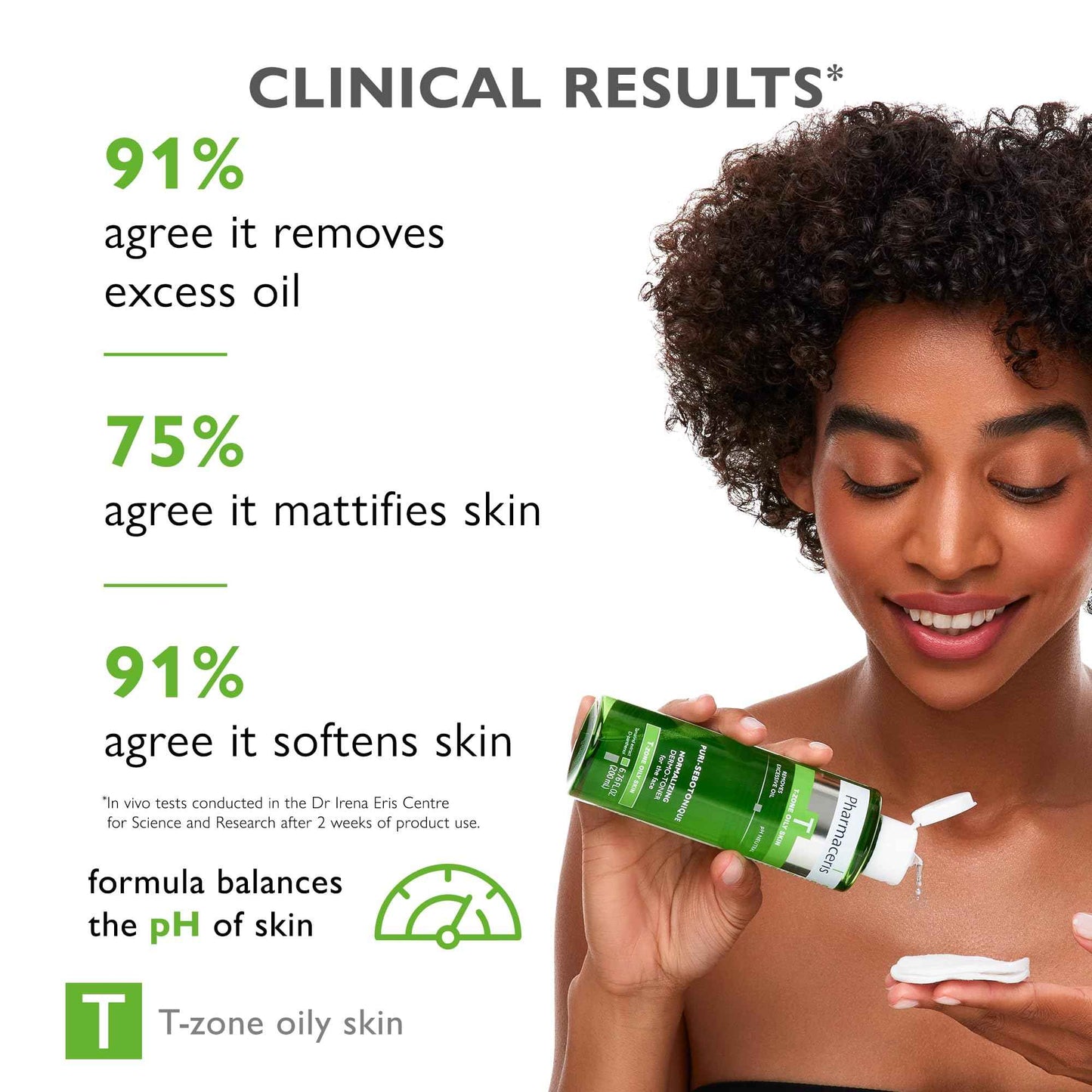 Pharmaceris Balancing Face Toner - Reduces Shine, Refreshes, Normalizes Oily & Sensitive Skin, Removes Sebum & Makeup, Helps Refine Pores, Gentle Alcohol-Free Astringent, Puri-SEBOTONIQUE, 6.76 fl oz