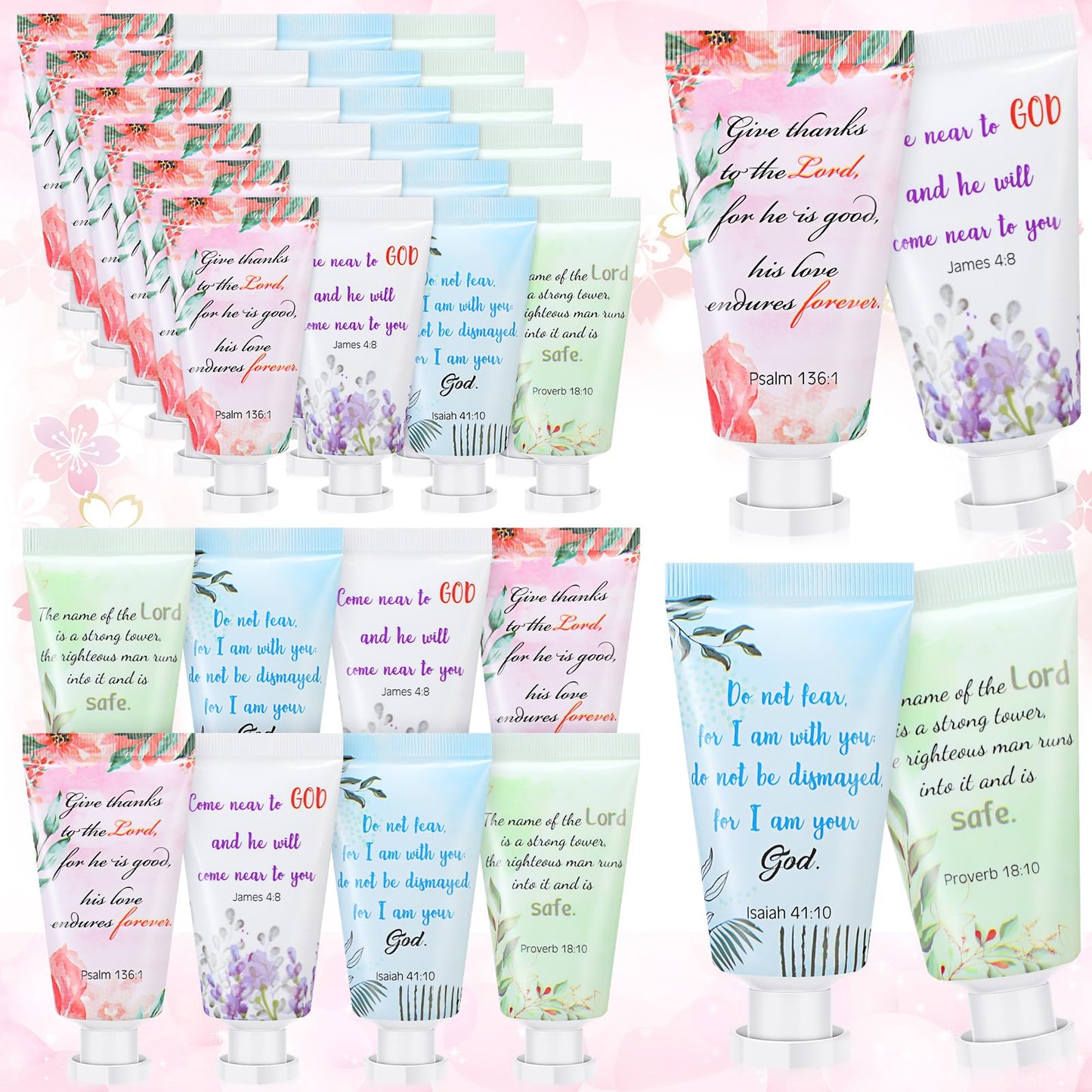 Landhoow 36 Pack Christian Hand Cream Bulk for Women Travel Hand Lotion Set Religious Bible Verse Gifts for Church Prayers School Teacher Wedding Anniversary Birthday