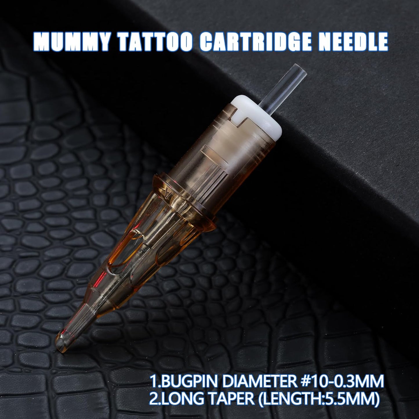 Mummy Tattoo Cartridges - Disposable Round Liner Needles | 40pcs Bugpin #10 L-Taper