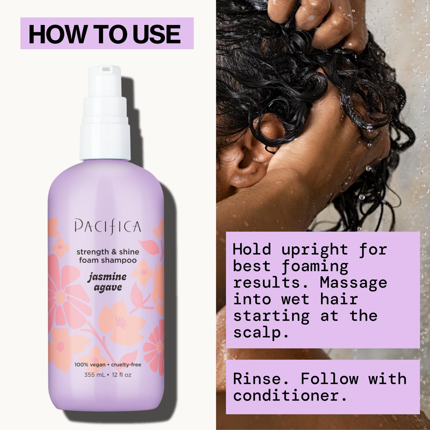 Pacifica Jasmine Agave Strengthening Shampoo & Conditioner Set – Clean Vegan Shampoo & Conditioner for Weak Or Brittle Hair (Including Color-Treated), Stronger Shinier Strands No Silicones or Parabens