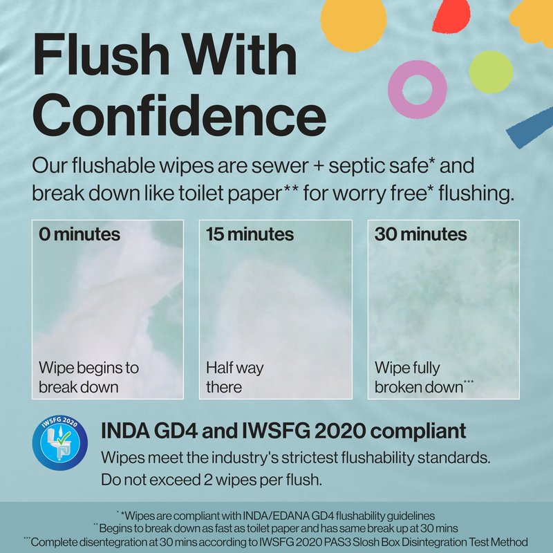The Honest Company Toddler Hypoallergenic Flushable Wipes, 126 Count