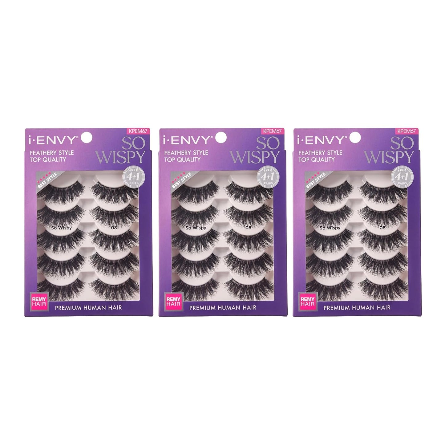 i•ENVY 15 Pairs Wispy False Lashes - Premium 100% Human Hair, Fluffy & Lightweight | Reusable for Natural Everyday Wear