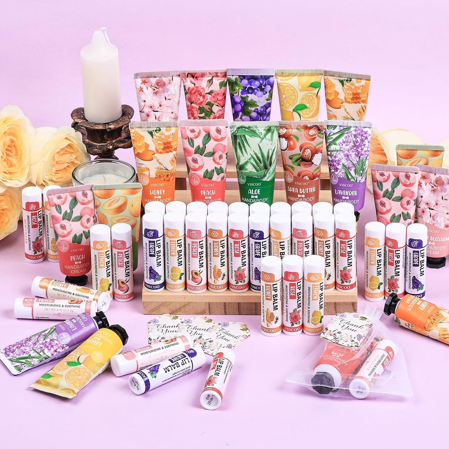Bulk Lip Balm and Hand Cream Set - 40 Pack | Perfect Teacher Appreciation, Graduation, and Wedding Favors