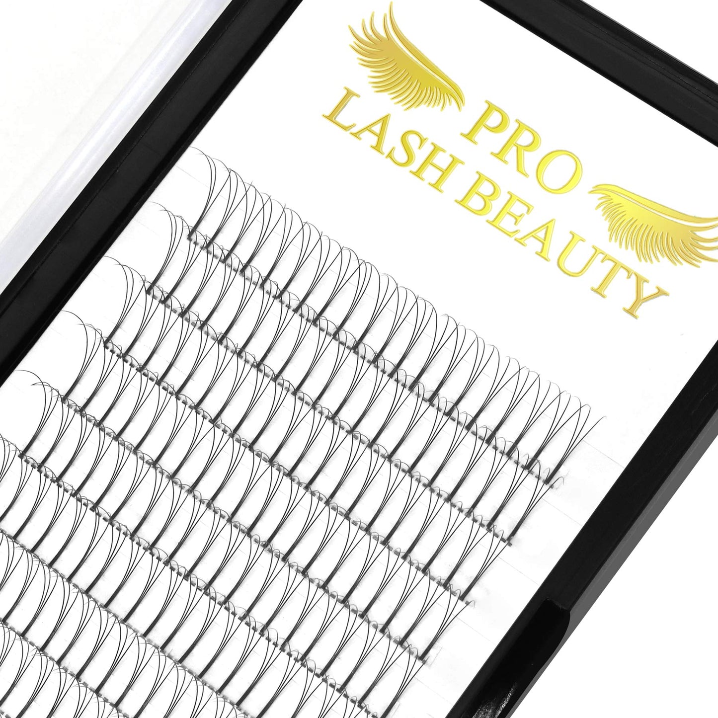 Premade Fans Eyelash Extensions 4D-C-0.10-16 Long Stem Premade Volume Eyelash Extensions .07 .10 Premade Volume Fans C D Curl(4D-C-0.10,16 mm)