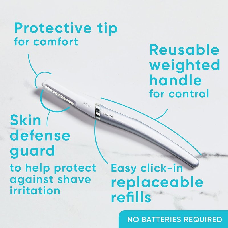 Gillette Venus Facial Razor - Exfoliating Dermaplaning Tool for Fine Hair Removal | 5 Replaceable Blade Refills