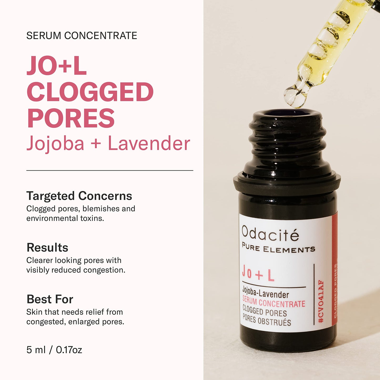 Odacité Acne Serum Concentrate for Face, Pore Cleanser Facial Oil for Skincare with Jojoba + Lavender - Clogged Pores Facial Serum Concentrate, Blackhead Remover Serum, 0.17 fl. Oz