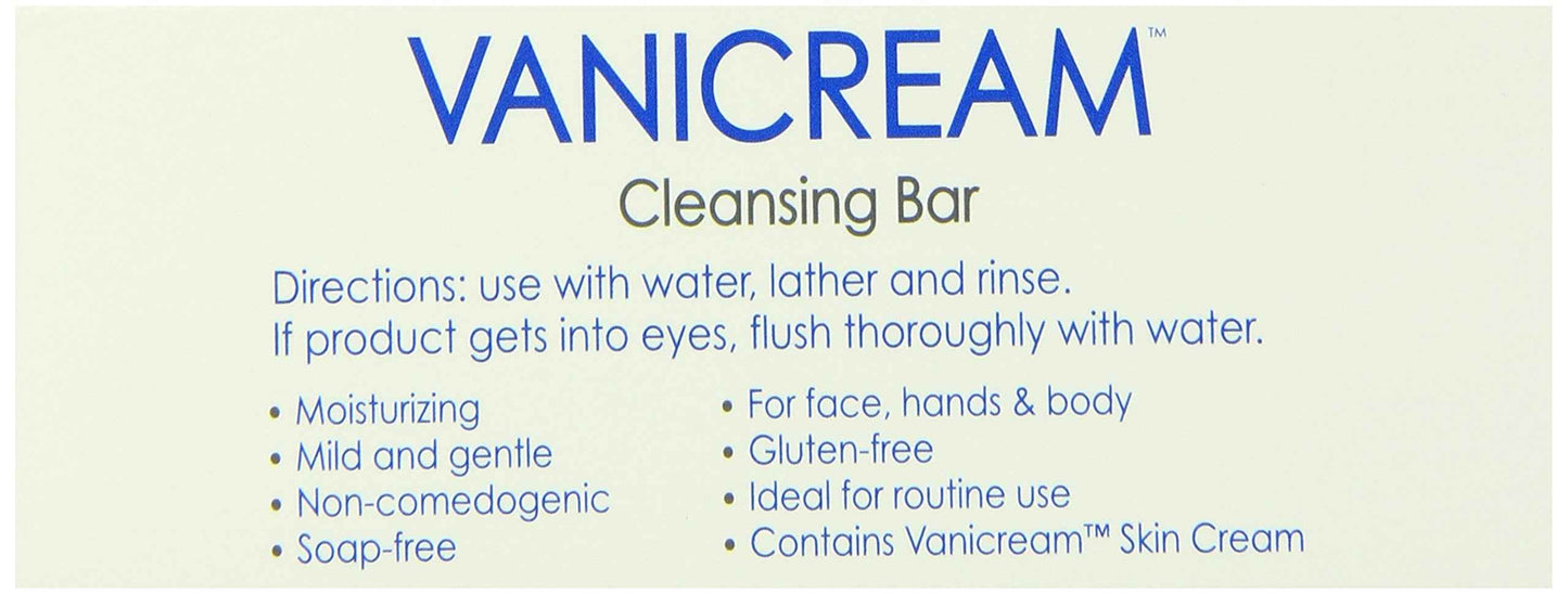 Vanicream Cleansing Bar, Fragrance Free - 3.9 Oz. (Pack of 3)