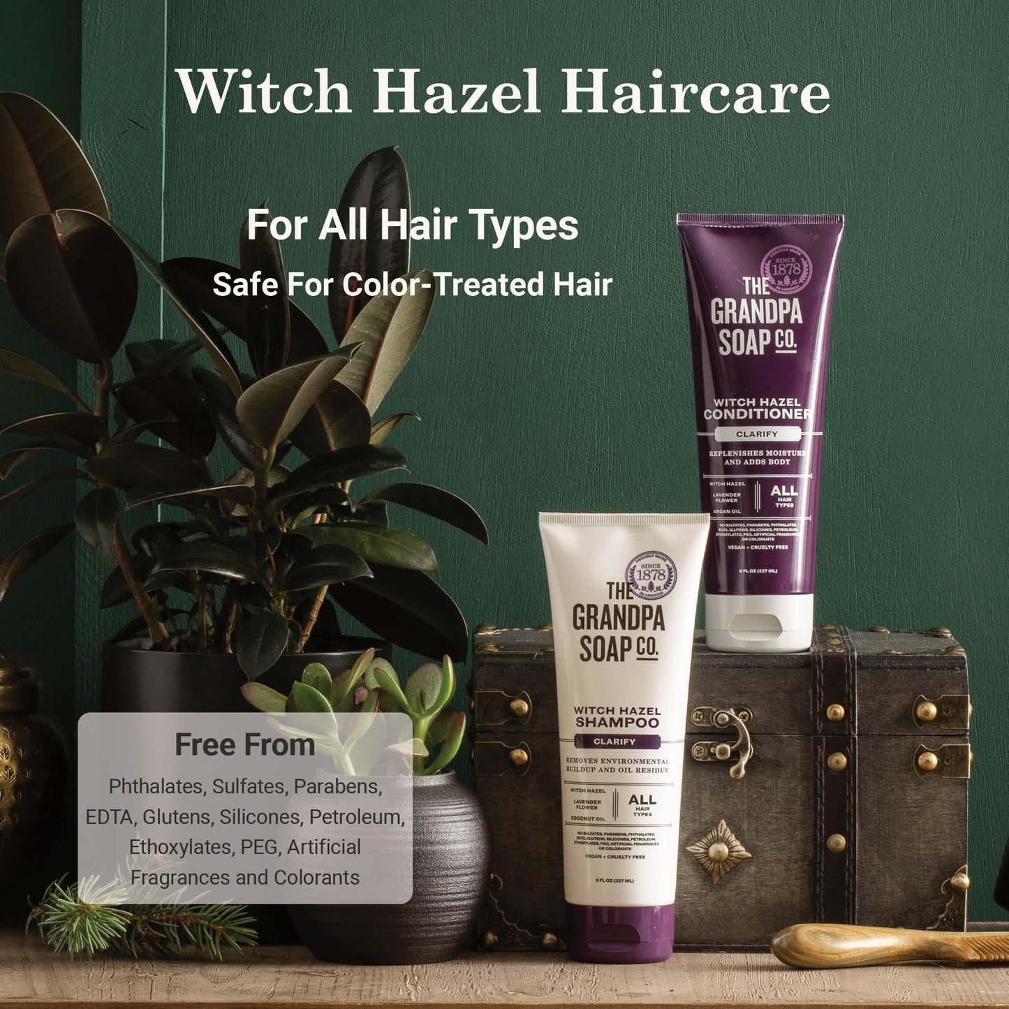 The Grandpa Soap Company Witch Hazel Shampoo Vegan & Cruelty Free | Witch Hazel, Lavender Flower & Coconut Oil | All Hair Types | 8 Fl. Oz. Tube
